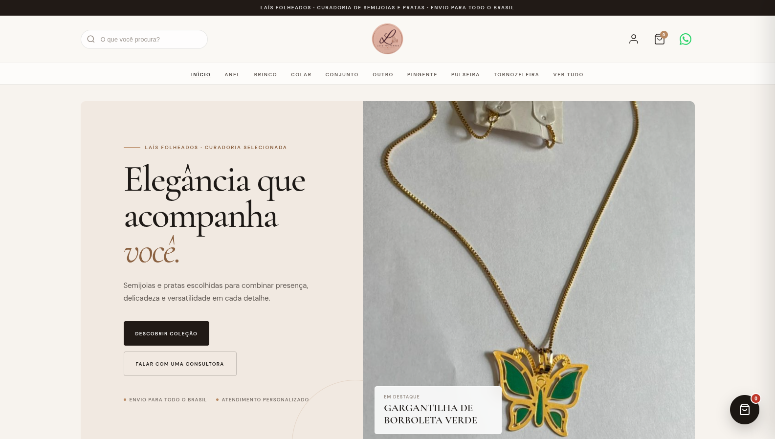 Prévia do site Laís Folheados