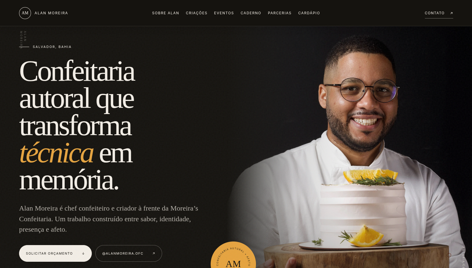 Prévia do site Moreira Confeitaria